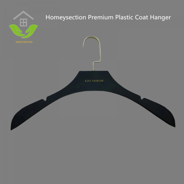 HSPLT283003 Black Plastic Hanger with Customized Logo