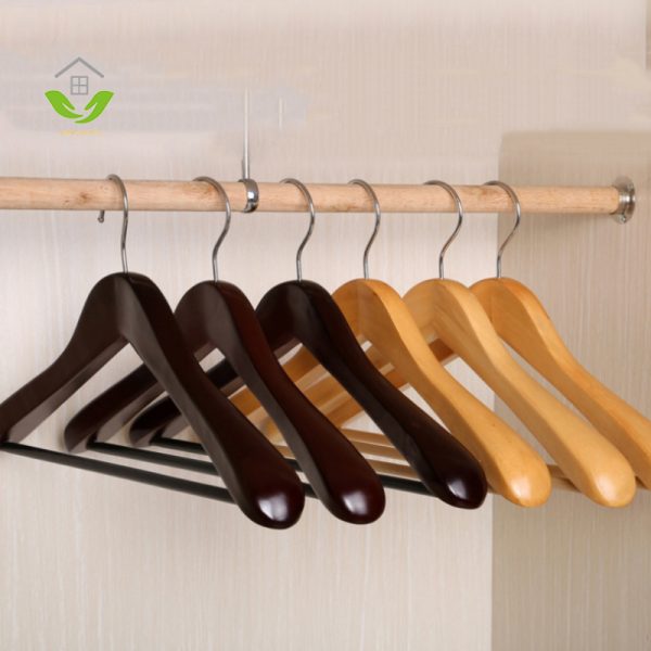 HSWDT283002 Wood Clothes Hanger with Pant Bar