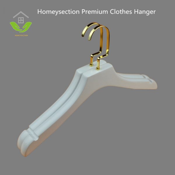 HSWDT66008 Wood Suit Hanger with Antislip u-notch, Pants Hanger, White