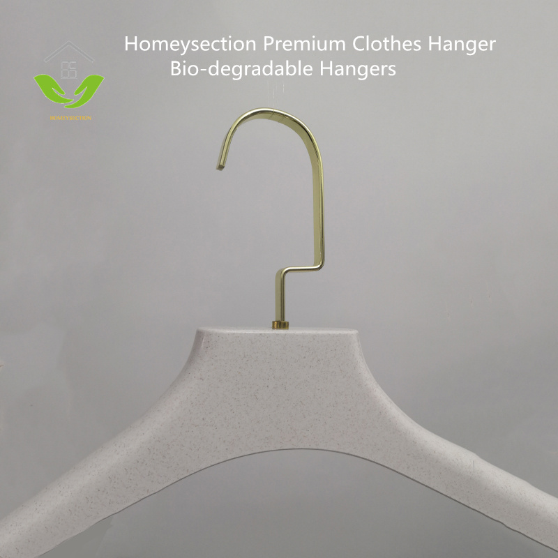 HSBDT8208 Bio-degradable Hangers Antislip, White-grey