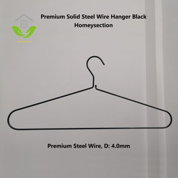 HSSWT002 Premium Solid Steel Wire Hanger Black